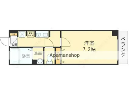 ジュネス今里(1K/4階)の間取り写真