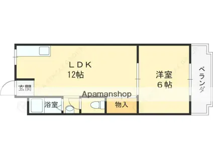 和ハイツⅢ(1LDK/3階)の間取り写真