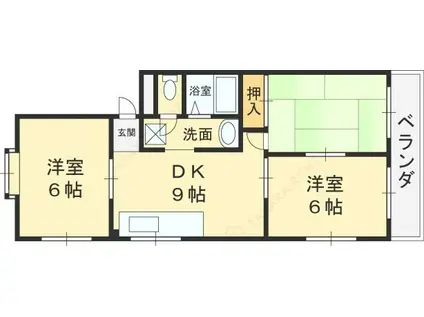 オオニシハイツ(3DK/3階)の間取り写真