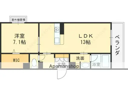 グランドゥール中小阪(1LDK/1階)の間取り写真