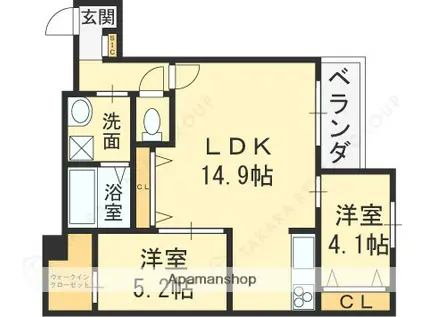 KOGI RESIDENCE 花園本町(2LDK/1階)の間取り写真