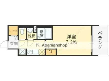 アドバンス大阪アネラ(1K/3階)の間取り写真