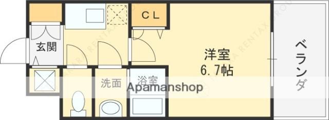 ワールドアイ大阪イースト CITY(1K/3階)の間取り写真