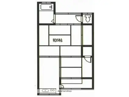 近鉄難波・奈良線 河内永和駅 徒歩6分 1階建 築72年(2K/1階)の間取り写真