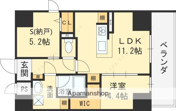 ハイラインⅤ(1SLDK/11階)の間取り写真