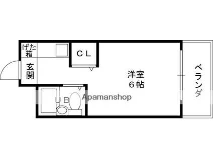 ハイムリップル荒川(ワンルーム/9階)の間取り写真