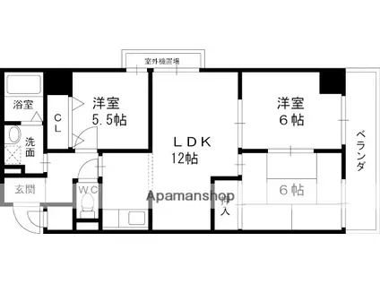 サンクレール鴻池(3LDK/5階)の間取り写真