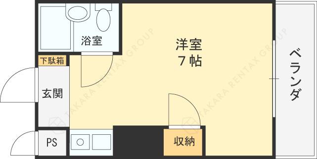 プラットホーム額田駅前(ワンルーム/3階)の間取り写真