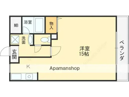 ブランチ613(ワンルーム/2階)の間取り写真