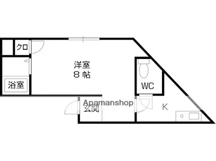大宝小阪本町ロイヤルハイツ(ワンルーム/1階)の間取り写真