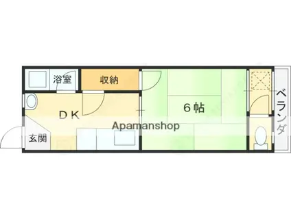 長栄寺第5コープ(1DK/2階)の間取り写真
