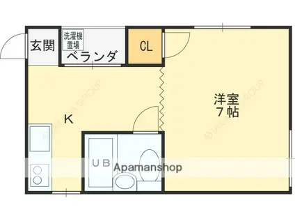 近鉄大阪線 弥刀駅 徒歩11分 3階建 築50年(1K/3階)の間取り写真