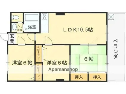 三京ビル(3LDK/8階)の間取り写真