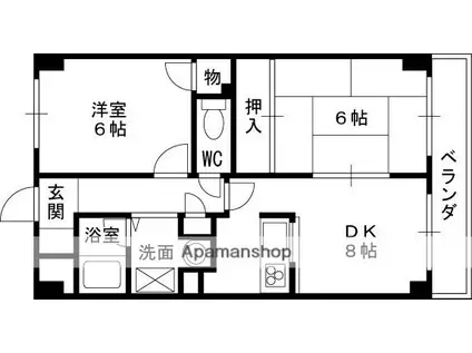 ルミエール(2DK/3階)の間取り写真