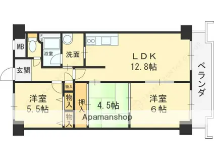 ルネ小阪(3LDK/4階)の間取り写真