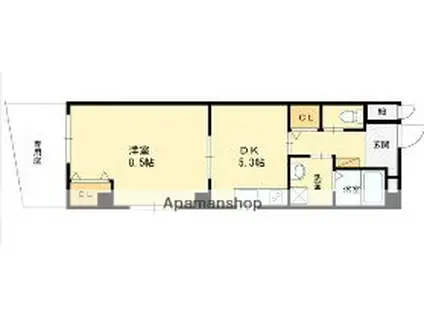 ファンライフ小阪(1DK/1階)の間取り写真