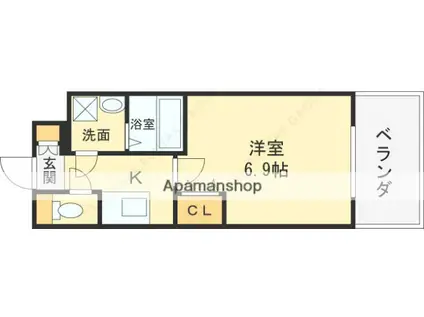 LA DOUCEUR荒本(1K/7階)の間取り写真