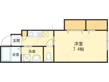 コスモ若江南(1K/1階)の間取り写真