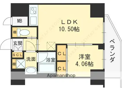 プレジオ永和EURO(1LDK/12階)の間取り写真