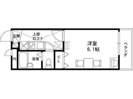 レオパレスMIO(1K/3階)の間取り写真