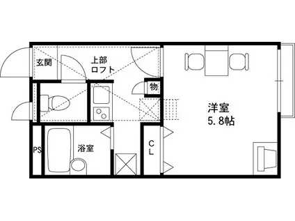 レオパレス桜通(1K/2階)の間取り写真