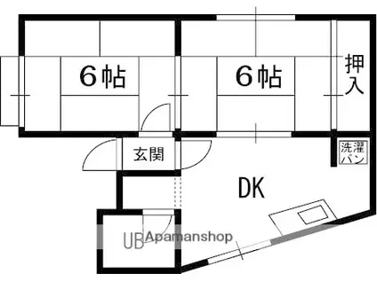 田井町マンション(2DK/4階)の間取り写真
