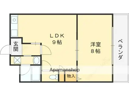 ブランチ613(1LDK/1階)の間取り写真