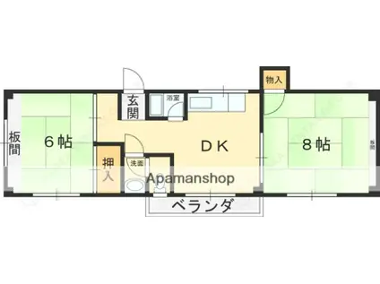 セントラルパークビル(2DK/3階)の間取り写真