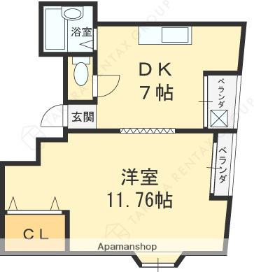 プラザハピネス坂本(1DK/2階)の間取り写真