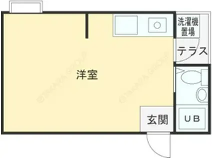 ベルメゾンⅡ(ワンルーム/2階)の間取り写真