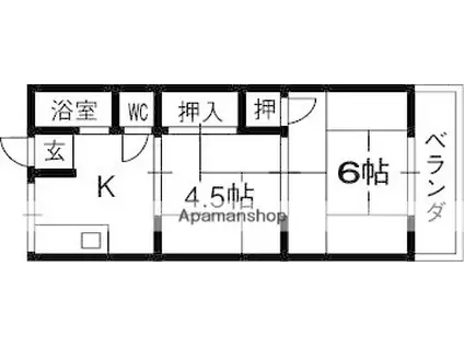 田中マンション(2K/2階)の間取り写真