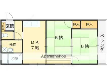 サンロゼ山本(3DK/3階)の間取り写真