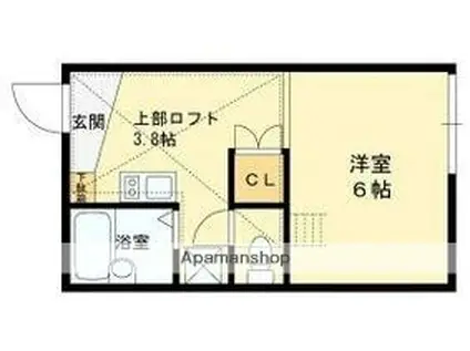 ベルディール髙美(1K/2階)の間取り写真