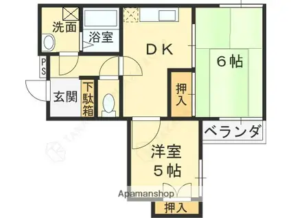 光南ガーデンハイツⅠ(2DK/3階)の間取り写真
