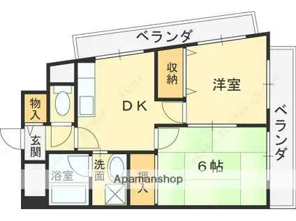 サニーハイツ金田(2DK/3階)の間取り写真