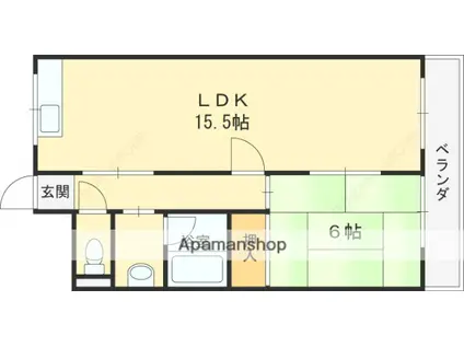 サンウエストニシノ(1LDK/1階)の間取り写真