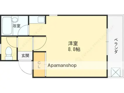 サンビオラ西宮(ワンルーム/2階)の間取り写真