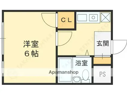 ディバージョン久宝寺(1K/3階)の間取り写真