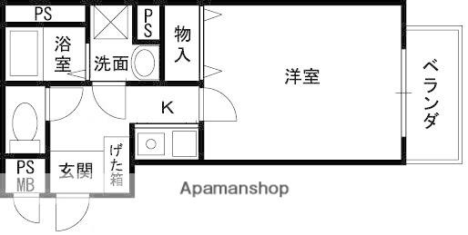 朝風マンション2番館(1K/3階)の間取り写真
