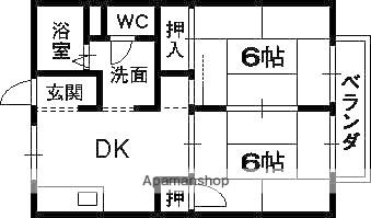 セジュール翠(2DK/2階)の間取り写真