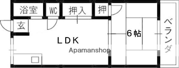 門野マンション A棟・B棟(1LDK/3階)の間取り写真