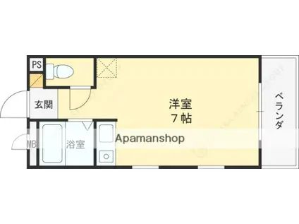 大谷ハイム(1K/2階)の間取り写真