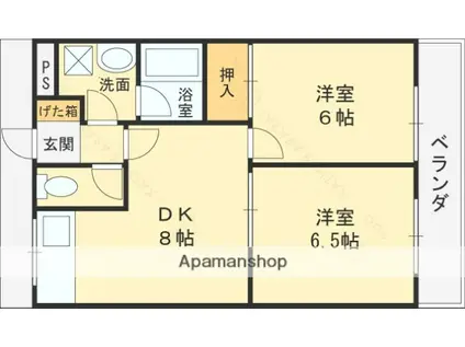アールグレイ山本(2DK/4階)の間取り写真