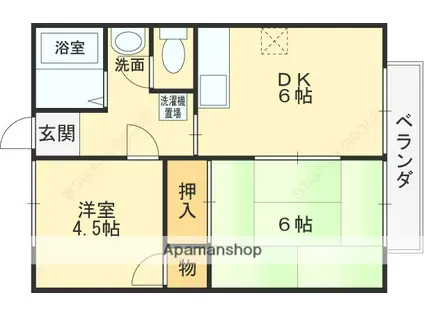 シャトー志紀(2DK/2階)の間取り写真