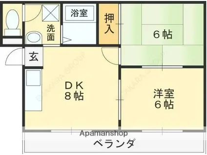 フェアモント(2DK/3階)の間取り写真