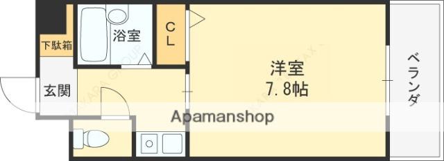 ウイングコート東大阪(1K/3階)の間取り写真