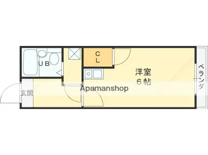 五百石マンション(ワンルーム/2階)の間取り写真