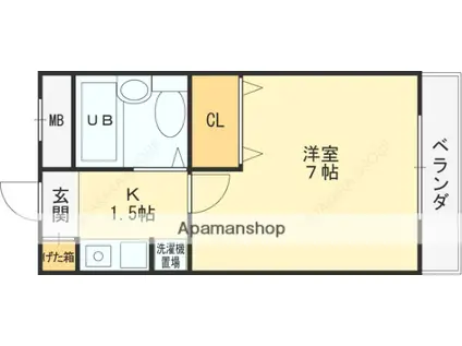 メルベーユ友井(1K/3階)の間取り写真