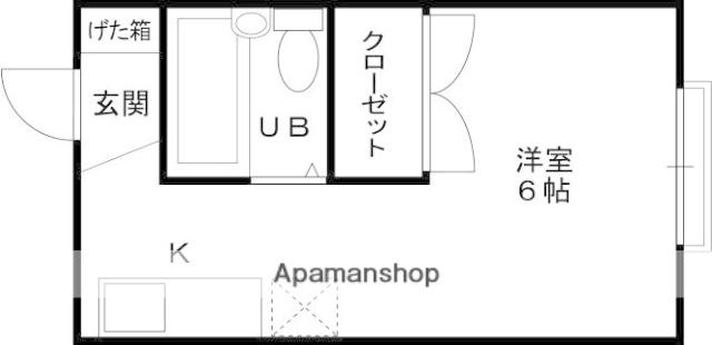 カトルセゾン(ワンルーム/2階)の間取り写真