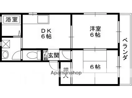 フレグランス(2DK/2階)の間取り写真